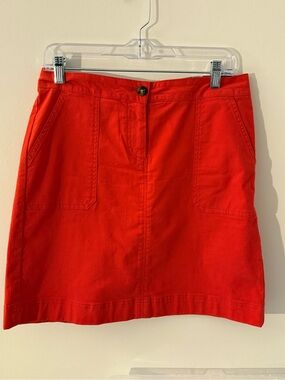 Boden Orange Red Mini Skirt Size 6 Cotton Stretch A-Line
